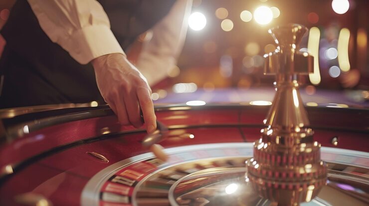 Live Caribbean Stud Poker dealer studio with multi-camera feeds on jwin303